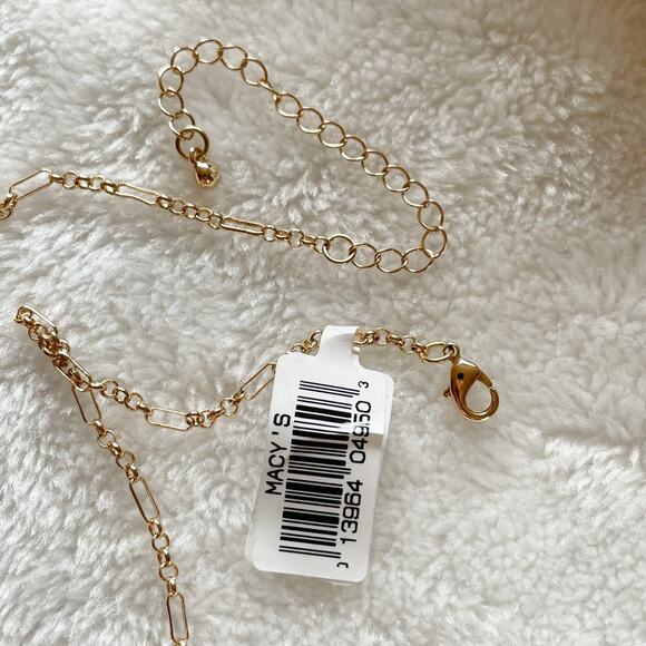 Macy’s Beaded Lariat Necklace Gold Tone Multi Colored Cluster Beads NWOT - Picture 7 of 11